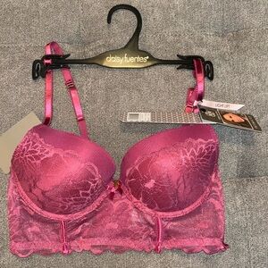 Daisy Fuentes Longline Lace Bra Size 34B